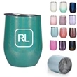 12 Oz Rainbow Insulated Wine Tumbler With Lid | https://www.bestnamebadges.com