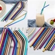 8.5" Reusable Stainless Steel Metal Straws | https://www.bestnamebadges.com