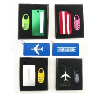 Coded Lock With Aluminium Luggage Tag Gift Box Set