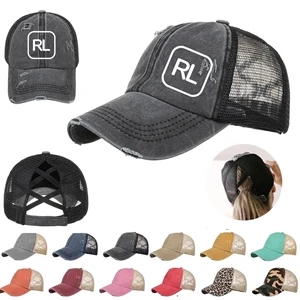 Criss Cross Ponytail Baseball Cap
