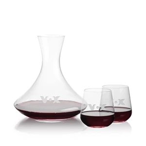 Senderwood Carafe & Howden Stemless Wine | https://www.bestnamebadges.com