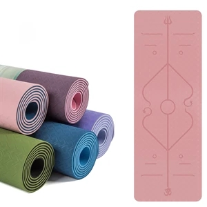 Tpe Yoga Mat With Two-Color Body Line