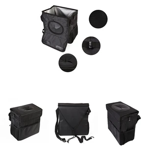 Car Trash Can With Lid And Storage Pockets