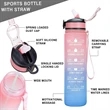 32Oz Water Bottle With Time Marker & Straw | https://www.bestnamebadges.com