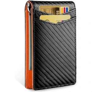 Slim Rfid Blocking Leather Wallet For Men With Money Clip | https://www.bestnamebadges.com