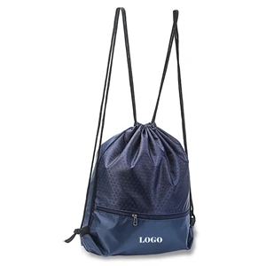 Drawstring Backpack With Zipper
