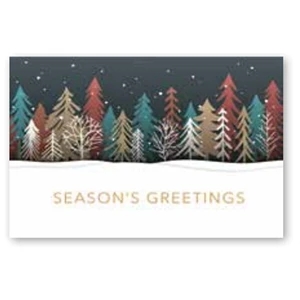 Colored Treeline Economy Holiday Card