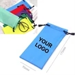 Glasses Storage Pouch With Drawstring Imprint Logo | https://www.bestnamebadges.com