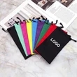 Glasses Storage Pouch With Drawstring Imprint Logo | https://www.bestnamebadges.com