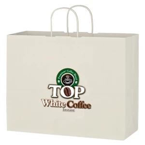 Budget Custom Kraft Paper White Shopping Bags-16-x-12-1-2 | https://www.bestnamebadges.com