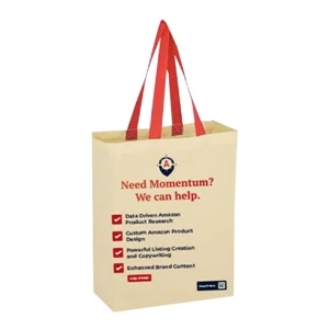 Budget Custom Natural Cotton Canvas Grocery Tote Bag | https://www.bestnamebadges.com