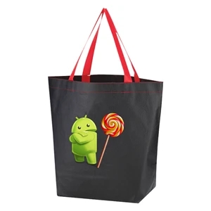 Budget Custom Non-Woven Leather Look Tote Bag | https://www.bestnamebadges.com