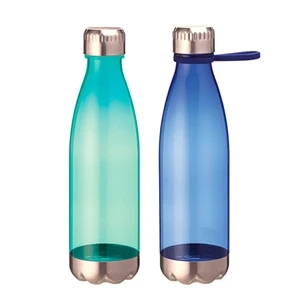34 Oz Plastic Water Bottle With Steel Top And Base | https://www.bestnamebadges.com