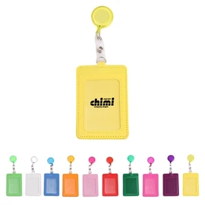 Square Shaped Retractable Id Credit Card Badge Holder