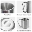 Stainless Steel Mug With Mountain Buckle Handle | https://www.bestnamebadges.com