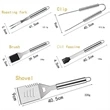 25Pcs Enlarged Handle Stainless Steel Grill Tools Set | https://www.bestnamebadges.com