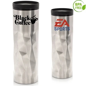 16 oz Stainless Steel Travel Mug BPA free w/ Thumb-Slide Lid | https://www.bestnamebadges.com