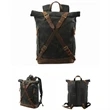 Vintage Waxed Canvas Cowhide Backpack | https://www.bestnamebadges.com