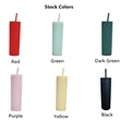 16Oz Colored Skinny Tumblers With Lids And Straws | https://www.bestnamebadges.com