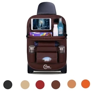 Pu Leather Car Backseat Storage Organizer With Tablet Holder