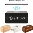Wooden Alarm Clock With Wireless Charging Pad | https://www.bestnamebadges.com