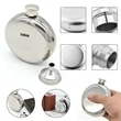5oz Mirror Round Whiskey Flask | https://www.bestnamebadges.com