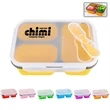 Silicone Folding 3-Compartment Lunch Box With Spoon | https://www.bestnamebadges.com