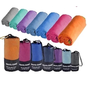 Quick Drying Microfiber Sports Towel With Carrying Bag