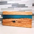 Clearance! Olive Wood & Blue Resin Serving Cutting Board | https://www.bestnamebadges.com