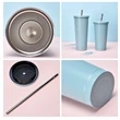 16oz Stainless Steel Large Capacity Straw Cup | https://www.bestnamebadges.com