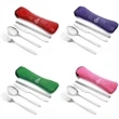 Silver Portable Flatware Cutlery Set With  Pouch | https://www.bestnamebadges.com