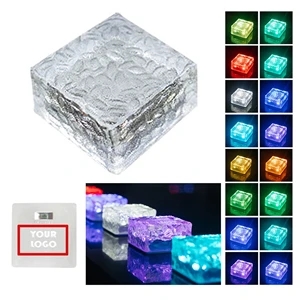 Remote-controlled Color-changing Solar Ice-brick Lamp