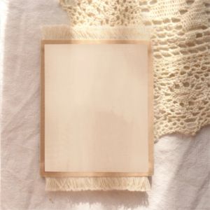 Full Color Printed Flannelette Tassel Coaster