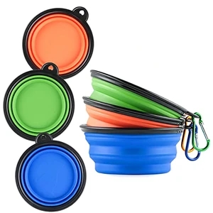 12Oz Pet Folding Bowl With Carabiner Clip | https://www.bestnamebadges.com