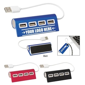 4-Port Aluminum Wave Usb Hub | https://www.bestnamebadges.com