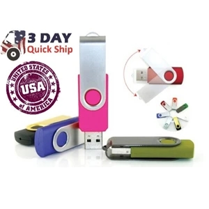 Quick Ship USB Flash Drives Rotating Swivel Pen Drive | https://www.bestnamebadges.com