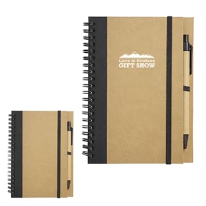Eco-Inspired Spiral Notebook With Pen | https://www.bestnamebadges.com