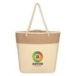 Burlap Rope Tote Bag | https://www.bestnamebadges.com