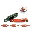 Leather USB Drive with Snap fastener and keyloop | https://www.bestnamebadges.com