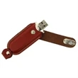 Leather USB Drive with Snap fastener and keyloop | https://www.bestnamebadges.com