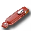 Leather USB Drive with Snap fastener and keyloop | https://www.bestnamebadges.com