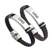 Custom Stainless Steel Leather Bracelet | https://www.bestnamebadges.com