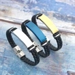 Custom Stainless Steel Leather Bracelet | https://www.bestnamebadges.com