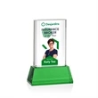 Merit VividPrint™ Award on Base - Green | https://www.bestnamebadges.com