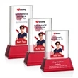 Merit VividPrint™ Award on Base - Red | https://www.bestnamebadges.com