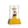 Merit VividPrint™ Award on Base - Amber | https://www.bestnamebadges.com