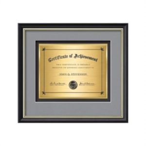 Baron Certificate TexEtch - Mahogany/Silver | https://www.bestnamebadges.com