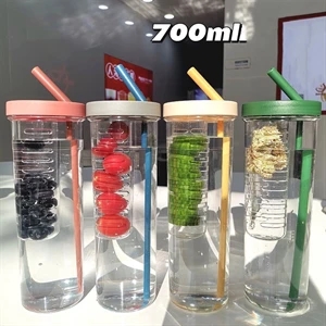 Fruit Infuser Water Bottles With Straw