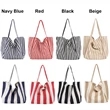 Large Striped Canvas Tote Bag | https://www.bestnamebadges.com