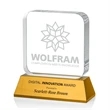Flamborough Award on Base - Amber | https://www.bestnamebadges.com